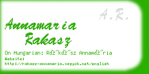 annamaria rakasz business card